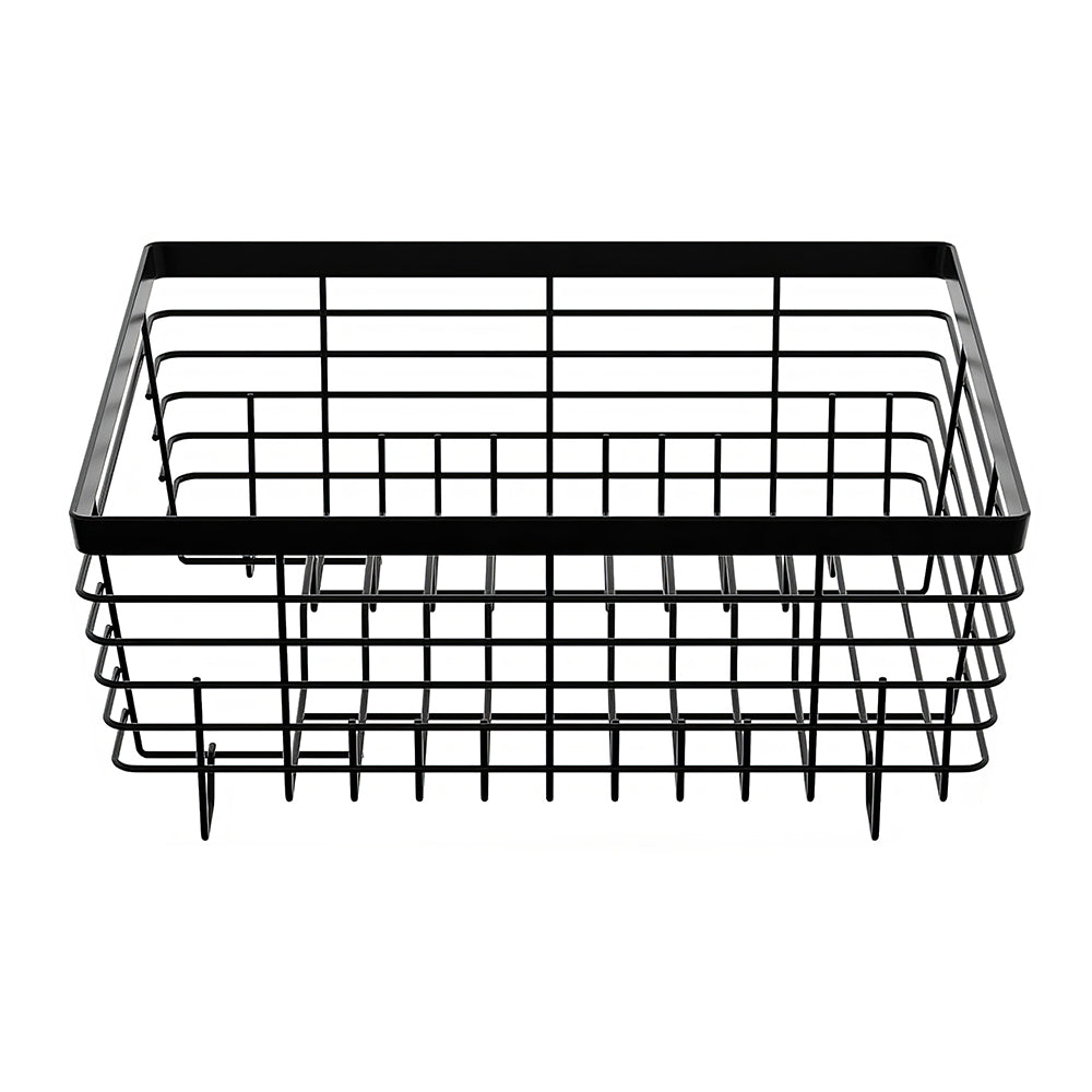 Metal Dish Drying Rack with Full-Mesh Utensil Holder, Compact Sink Drainer
