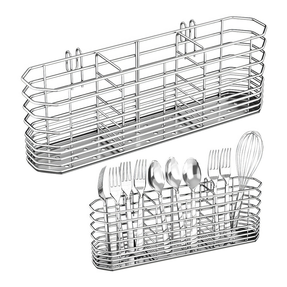 Adjustable Stainless Steel Over Sink Dish Drying Rack with Utensil Holder